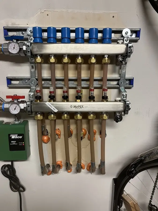 Plumber performing Gas Line Installation at a residential property in Lake Sarasota